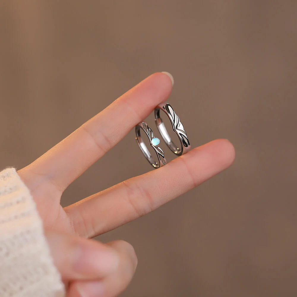 Princess & Knight Moonstone Matching Rings - Image 4