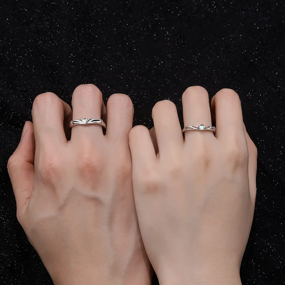 Princess & Knight Moonstone Matching Rings - Image 5