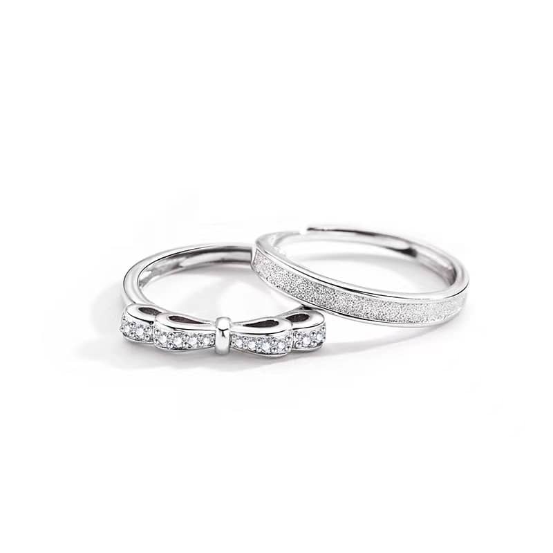 Romantic Bow Tie Matching Rings