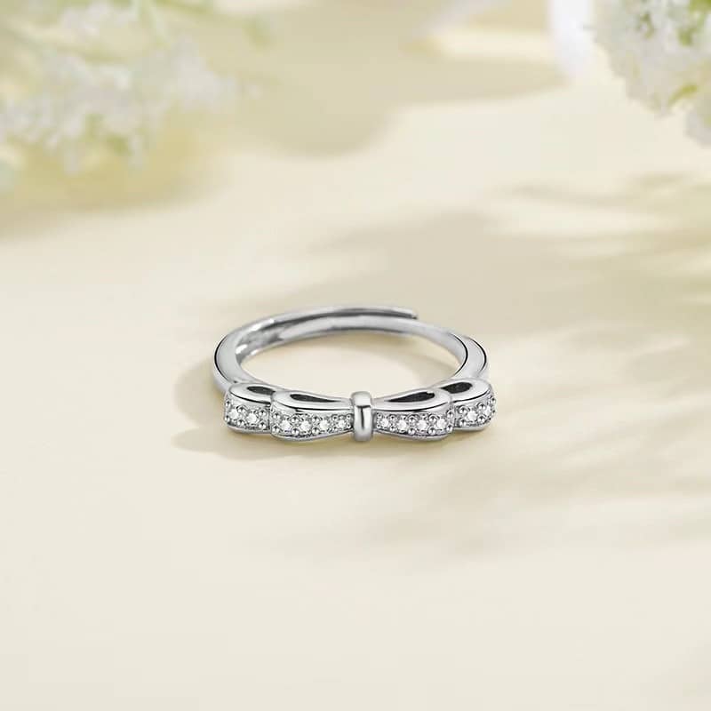 Romantic Bow Tie Matching Rings - Image 2
