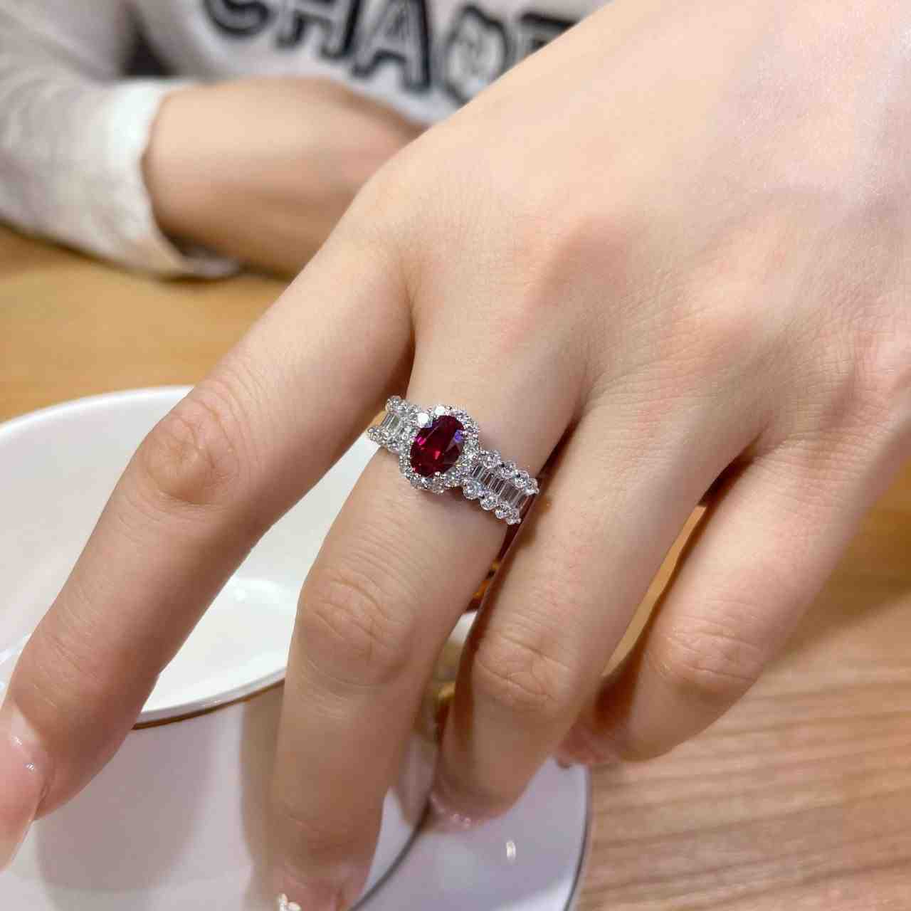 Ruby Wedding Ring - July Birthstone Ring in 925 Sterling Silver - Image 2