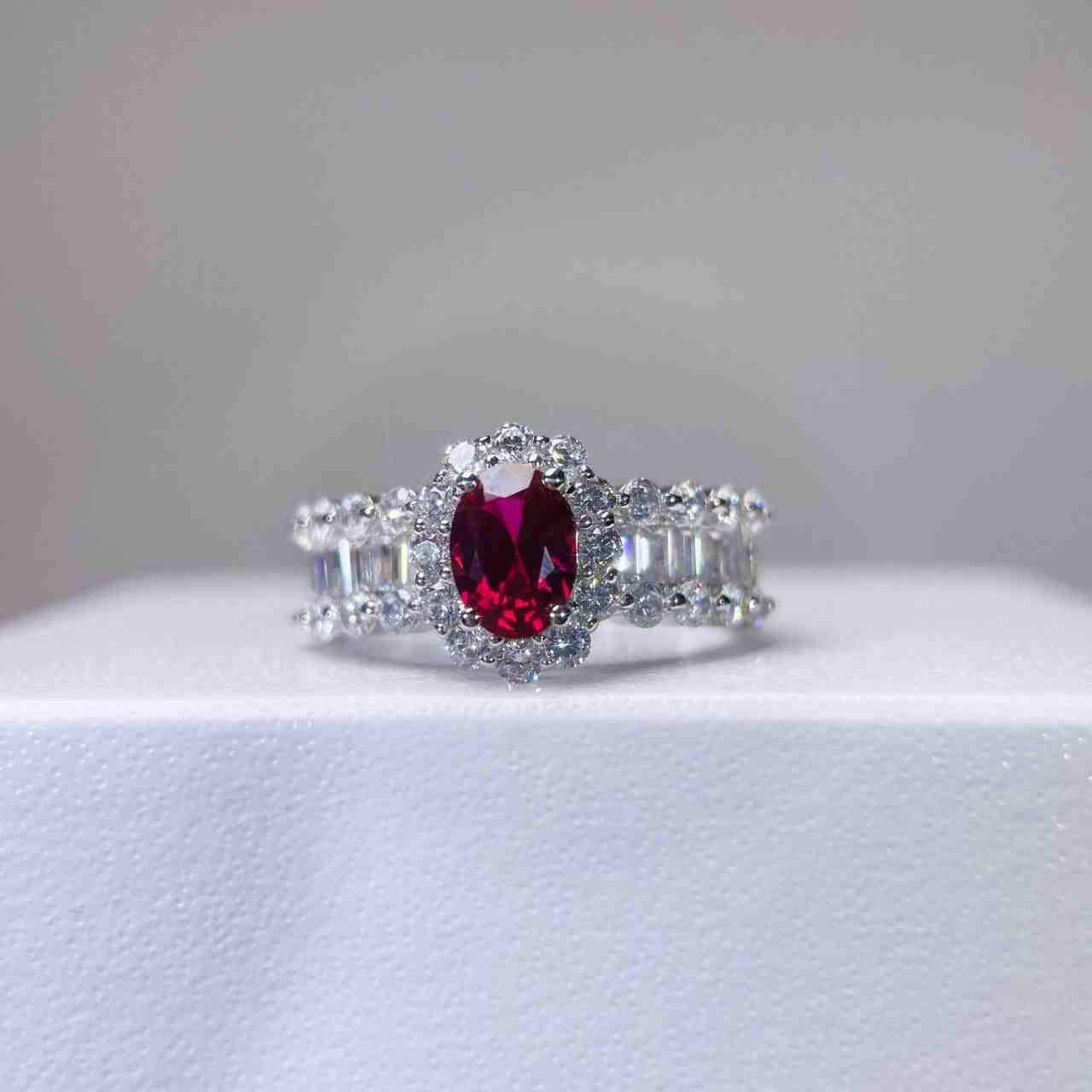 Ruby Wedding Ring - July Birthstone Ring in 925 Sterling Silver - Image 3