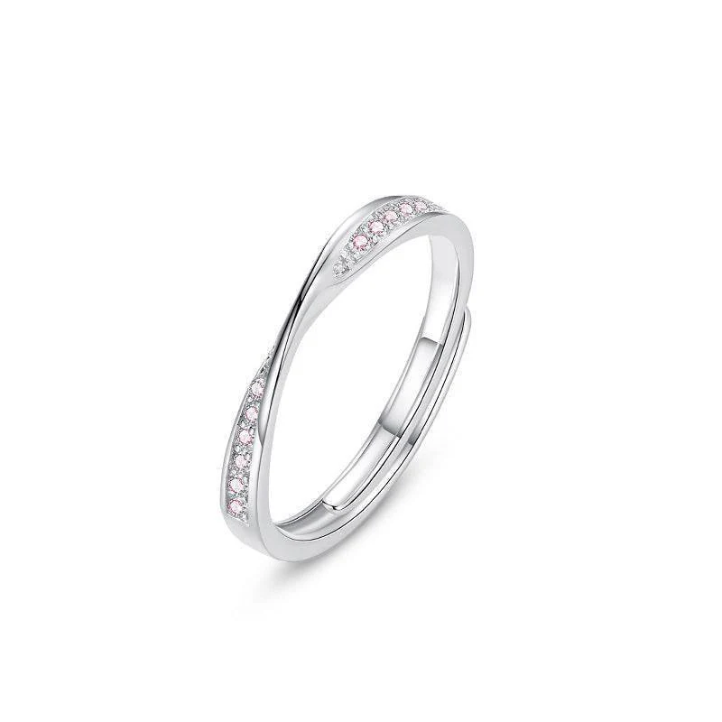 Slim Mobius CZ Couple Rings - Image 2