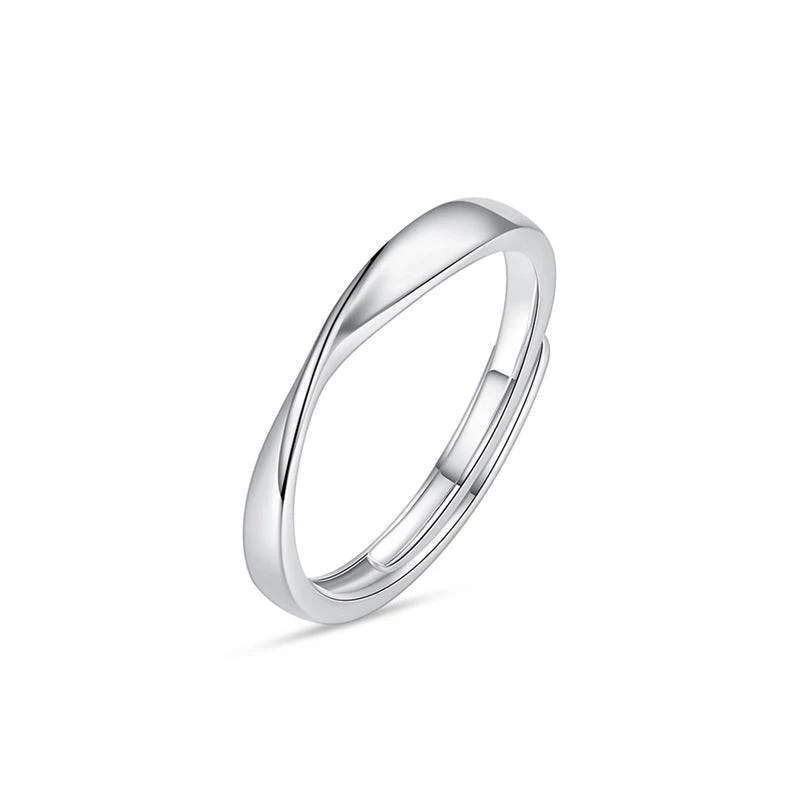 Slim Mobius CZ Couple Rings - Image 3
