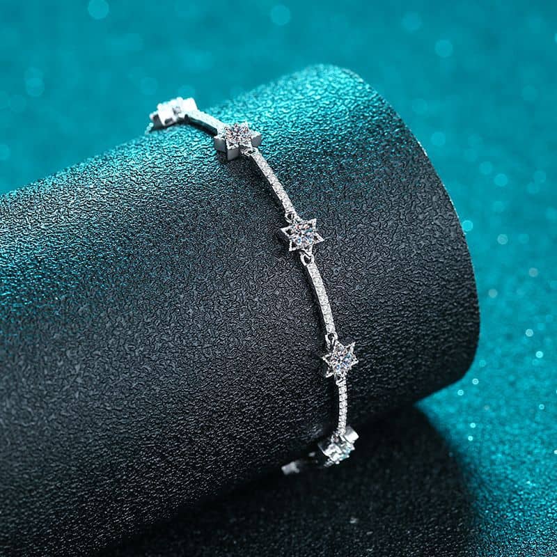 Star of David Charm Moissanite Bracelet - Image 3