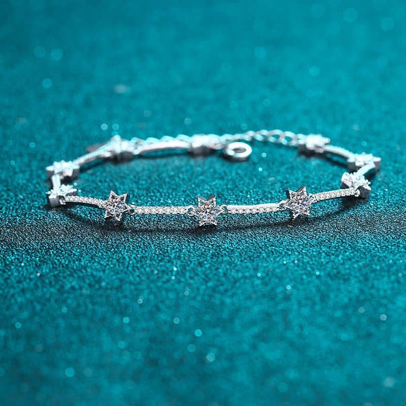 Star of David Charm Moissanite Bracelet - Image 4