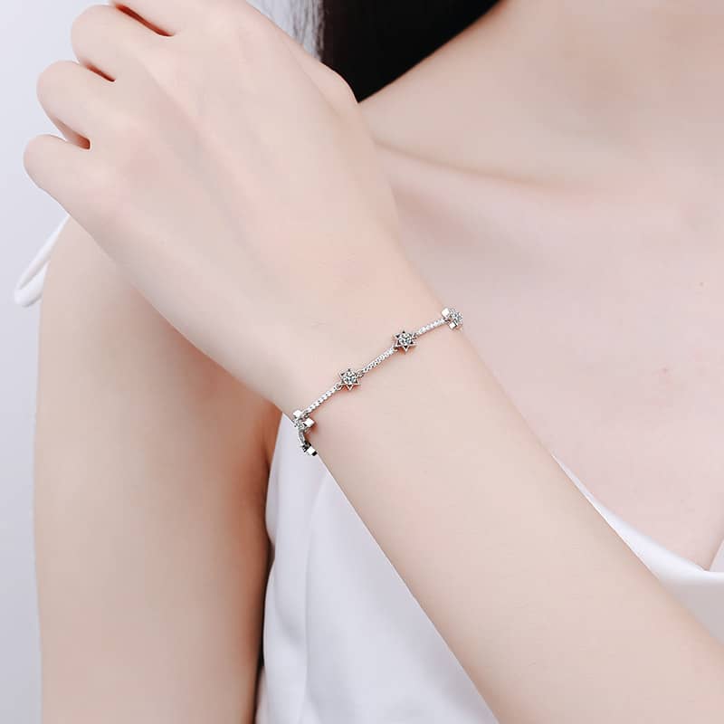 Star of David Charm Moissanite Bracelet - Image 5