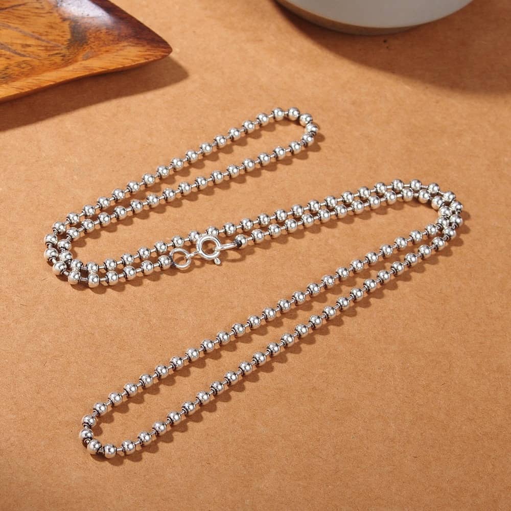 Sterling Silver Rotatable Barbell Pendant Necklace - Image 5