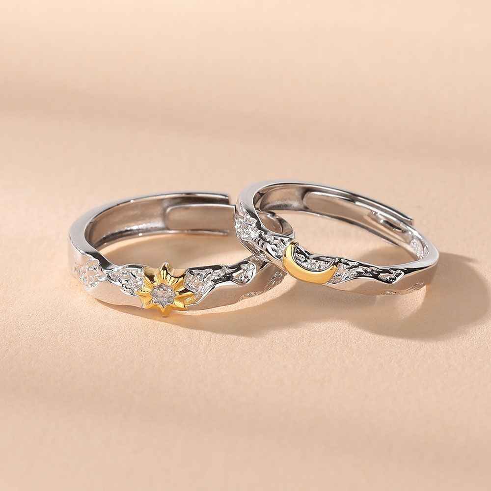 Sun and Moon Shining Together Matching Couple Rings - Image 2