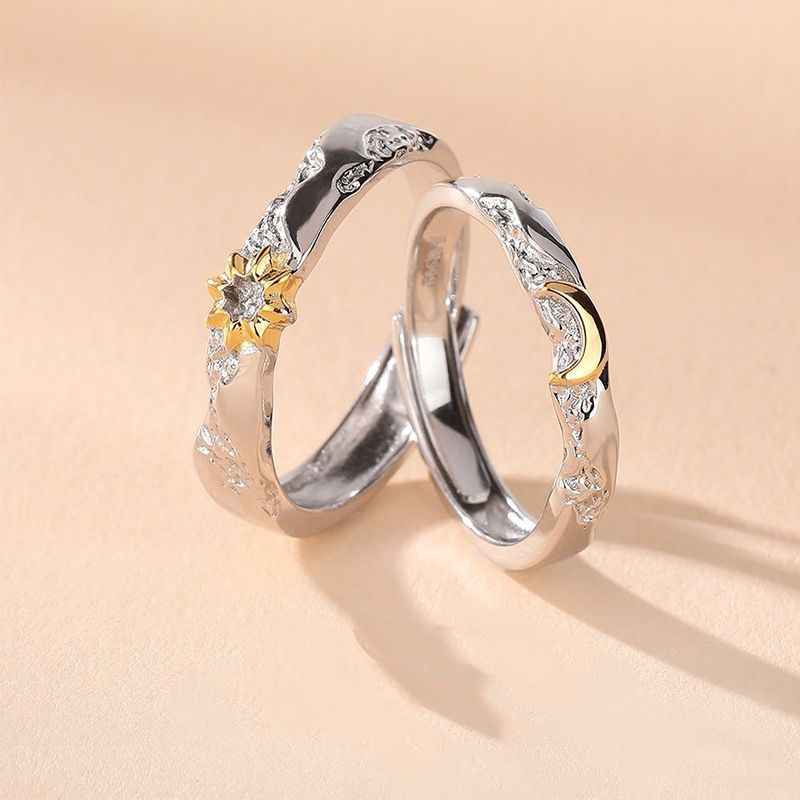 Sun and Moon Shining Together Matching Couple Rings - Image 3