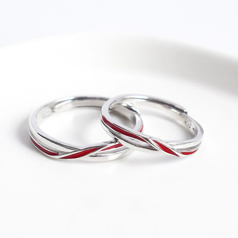 The Matchmaker's Red String Couple Rings