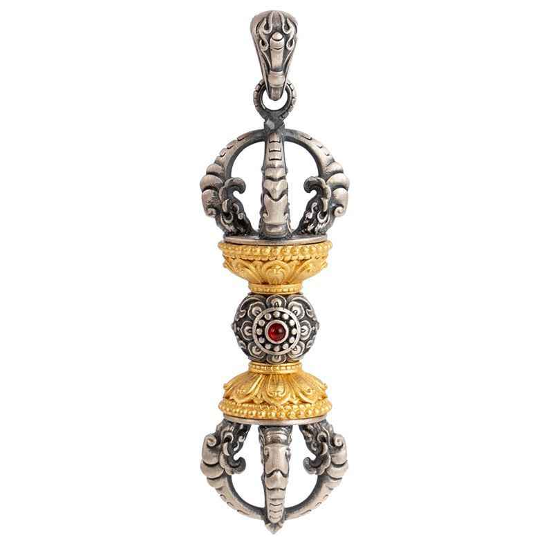 Unique Buddhist Vajra Two Tone Pendant - A Symbol of Power and Wisdom - Image 5