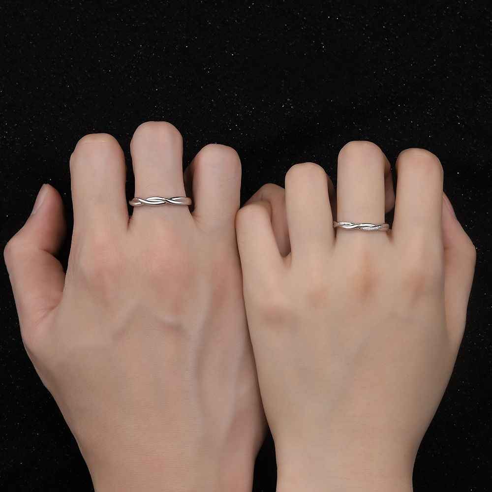 Wedding Rings His and Hers Matching Sets - Mobius Ring - Image 6